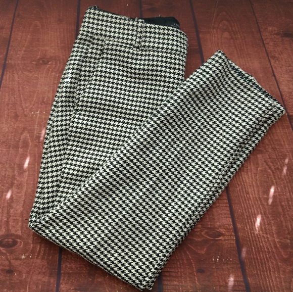 Zara Pants - Zara Woman Black White Houndstooth Crop Trouser S